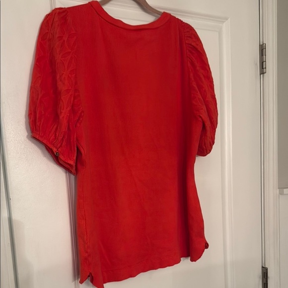 Anthropologie Pilcro Bella Henley Top Button Puff Sleeve Pullover Blouse​ - Picture 6 of 6